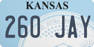 KS license plate 260JAY