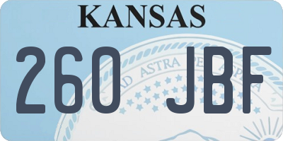 KS license plate 260JBF