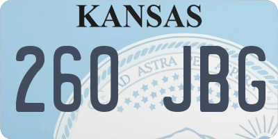KS license plate 260JBG