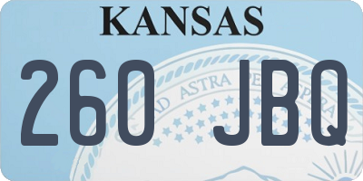 KS license plate 260JBQ
