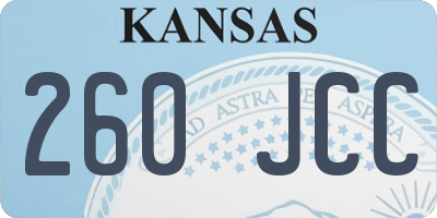 KS license plate 260JCC