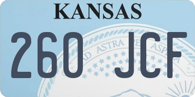 KS license plate 260JCF