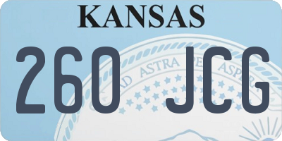 KS license plate 260JCG