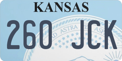 KS license plate 260JCK