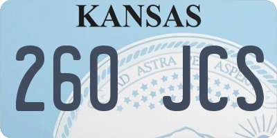 KS license plate 260JCS