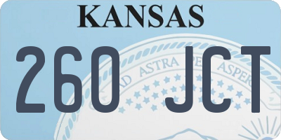 KS license plate 260JCT