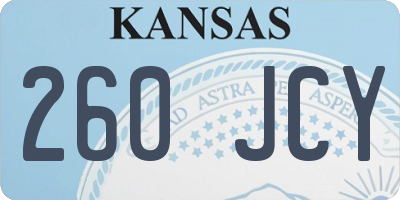 KS license plate 260JCY