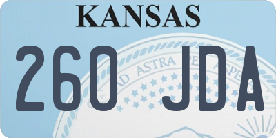 KS license plate 260JDA