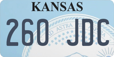 KS license plate 260JDC