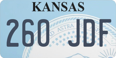 KS license plate 260JDF