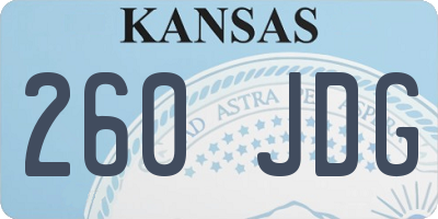 KS license plate 260JDG