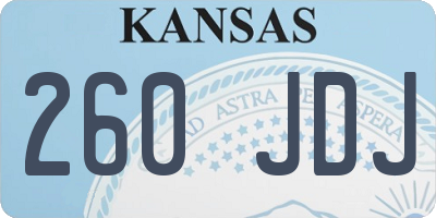 KS license plate 260JDJ