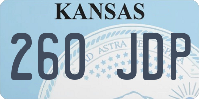 KS license plate 260JDP