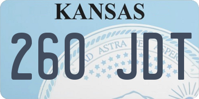 KS license plate 260JDT