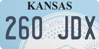 KS license plate 260JDX