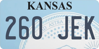 KS license plate 260JEK