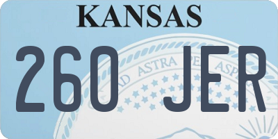 KS license plate 260JER