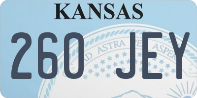 KS license plate 260JEY