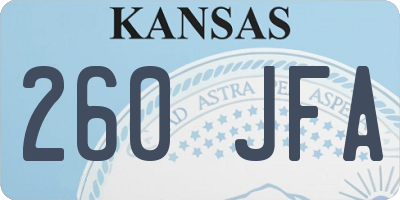 KS license plate 260JFA