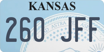 KS license plate 260JFF