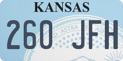 KS license plate 260JFH