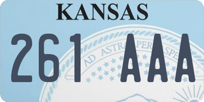 KS license plate 261AAA