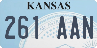 KS license plate 261AAN