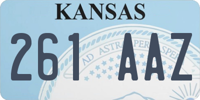 KS license plate 261AAZ
