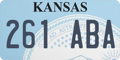 KS license plate 261ABA