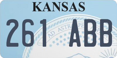 KS license plate 261ABB