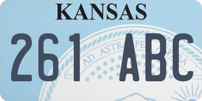 KS license plate 261ABC