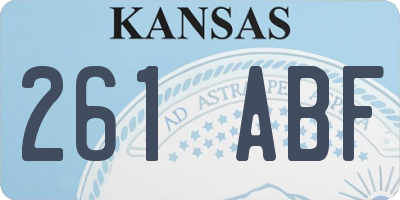KS license plate 261ABF