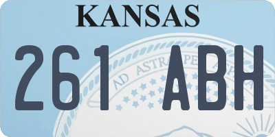 KS license plate 261ABH
