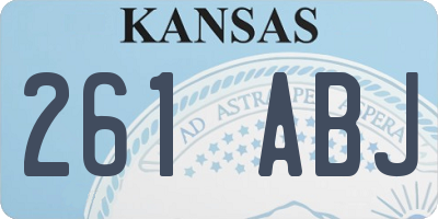 KS license plate 261ABJ