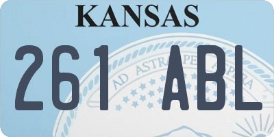 KS license plate 261ABL