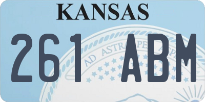 KS license plate 261ABM
