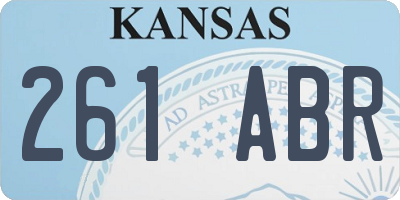 KS license plate 261ABR
