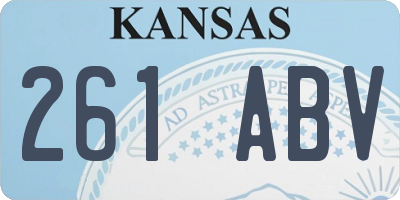 KS license plate 261ABV