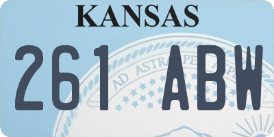 KS license plate 261ABW