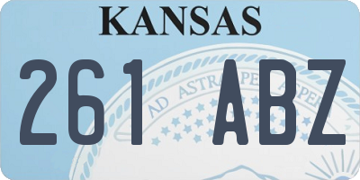 KS license plate 261ABZ