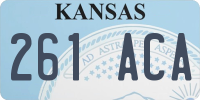 KS license plate 261ACA