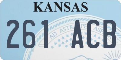 KS license plate 261ACB