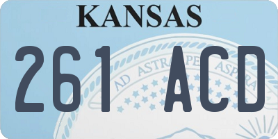 KS license plate 261ACD