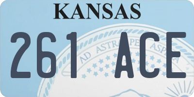 KS license plate 261ACE