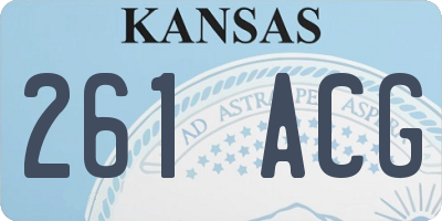 KS license plate 261ACG