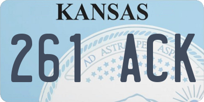 KS license plate 261ACK