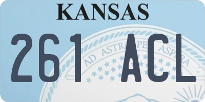 KS license plate 261ACL