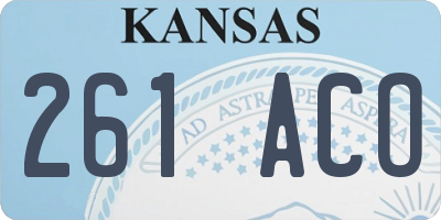 KS license plate 261ACO
