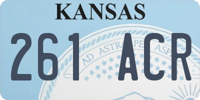 KS license plate 261ACR