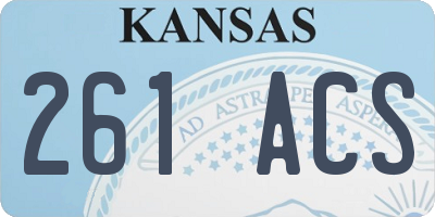 KS license plate 261ACS